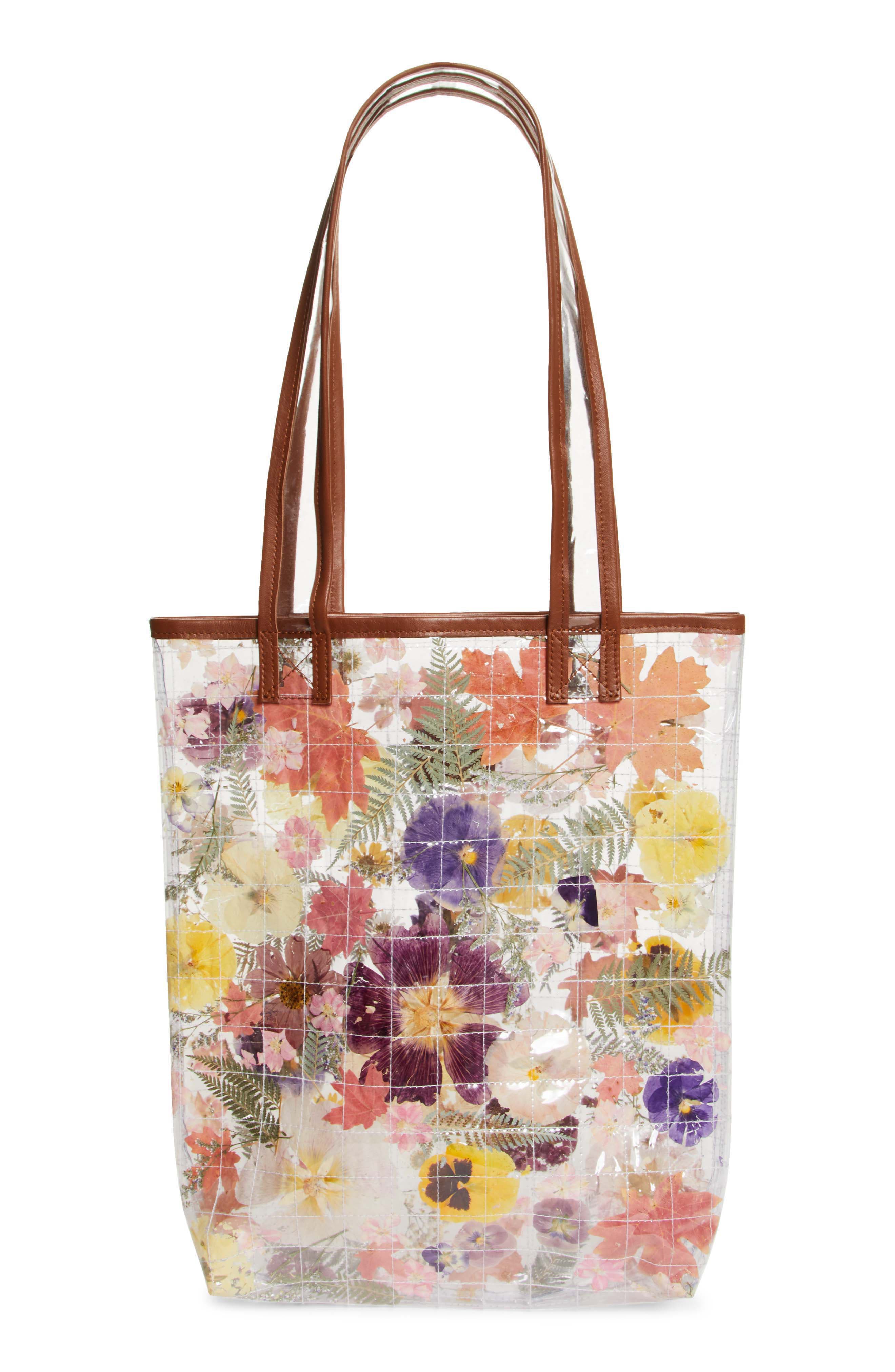 My Daily Women Tote Shoulder Bag Spring Multicolored Flowers Watercolor Handbag Large 